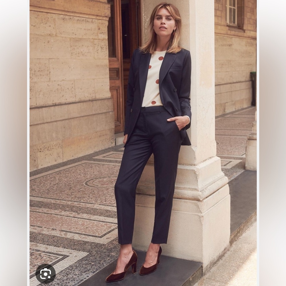Sezane Gustav (old Gustavo) size 36 navy wool suit pants